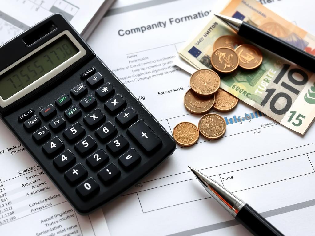 Financial planning for starting a business in Austria - calculator, euros, and business documents Financial planning for starting a business in Austria - calculator, euros, and business documents