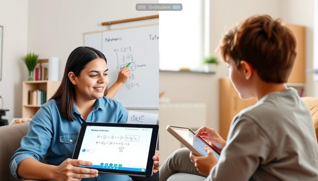 GoStudent virtual tutoring session between a tutor and student